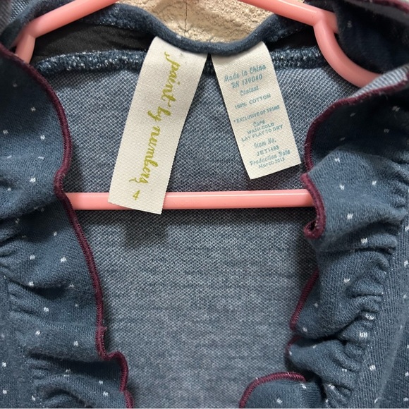 Matilda Jane Paint by Numbers Navy Polka Dot Ruffled Cardigan Size 4 - Picture 3 of 4